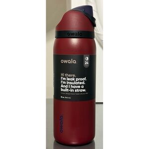 Owala FreeSip 32oz Stainless‎ Steel Water Bottle, BURGUNDY BAY